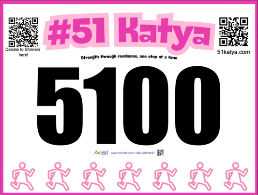 #51Katya 5K Walk/Run Race Bib